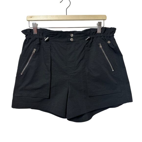 Calia Journey Collection High Rise Paperbag Shorts Black Relaxed Size M Casual - Picture 2 of 12
